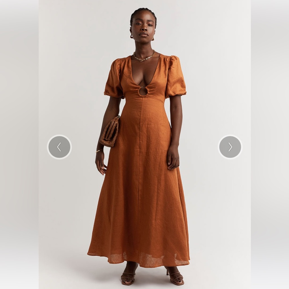 DISSH Petch Spice Linen Ring MIDI Dress